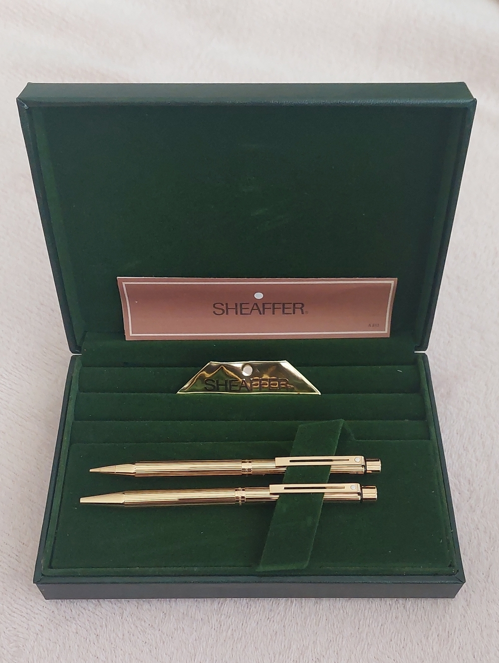 SHEAFFER Vintage Targa 1005-9 23K Gold Electroplate Pen & Pencil Set NWT